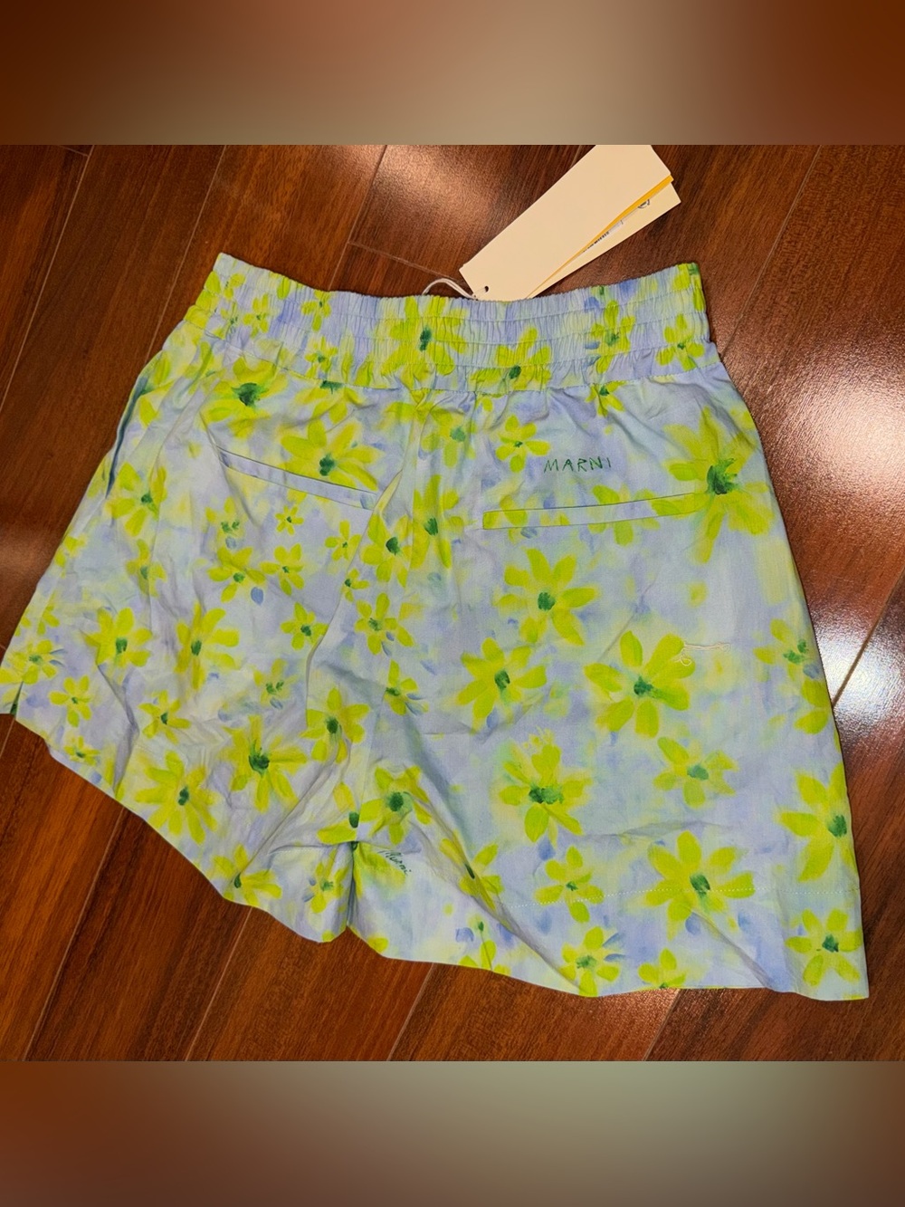 Marni watercolour floral-pattern cotton shorts